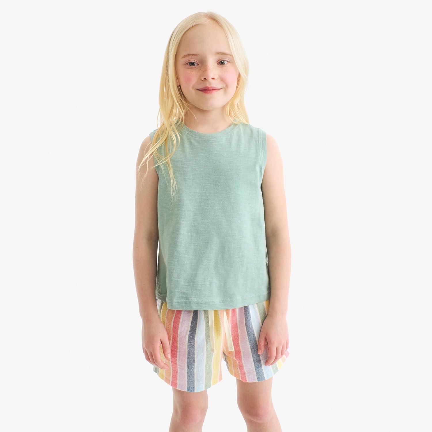 imagePrimary Kids Rainbow Stripe Gauze Beach Shorts 100 Cotton PullOn Shorts