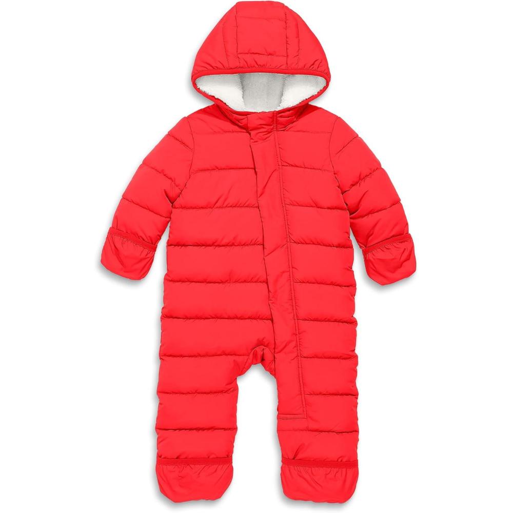 imagePrimary Baby Parka Puffer Bunting Suit WaterRepellent and Windproof Made with 100 Recycled MaterialsTomato