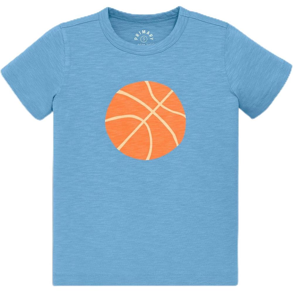 imagePrimary Kids Basketball Graphic Tee Soft 100 Cotton TShirtCornflower Basketball