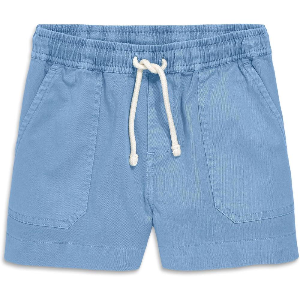 imagePrimary Kids Garment Dyed Stretch Chino Midi Shorts Cotton Drawstring PullOn ShortsGarment Dye Vintage Blue