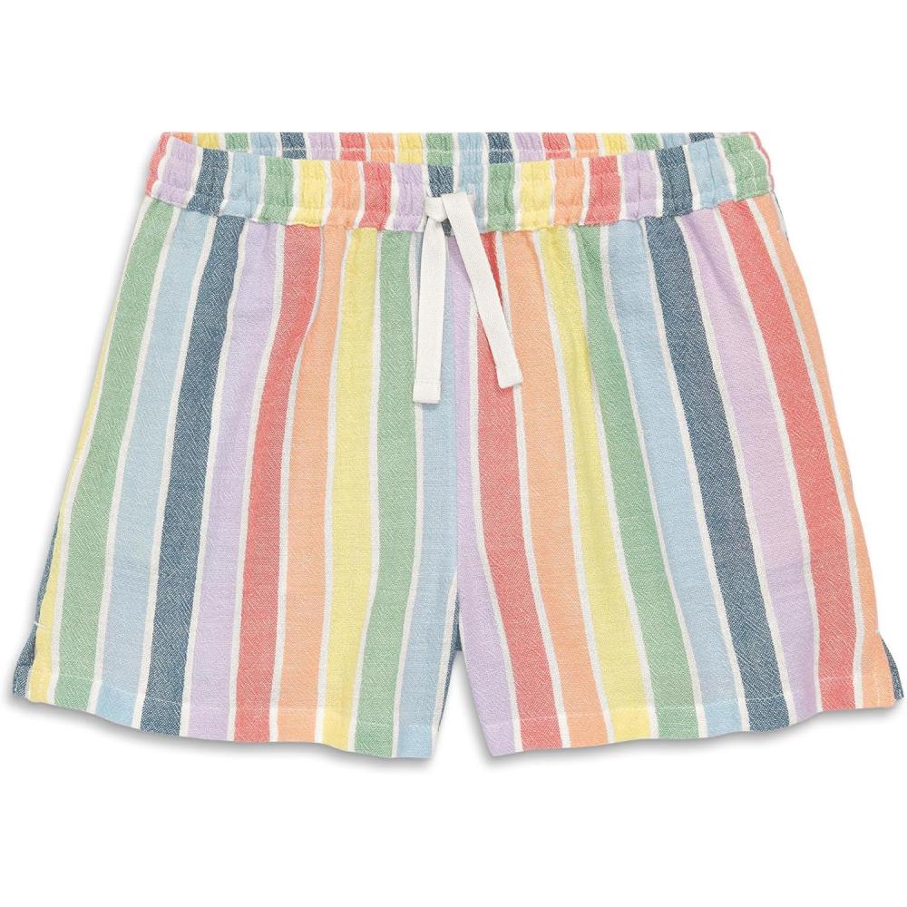imagePrimary Kids Rainbow Stripe Gauze Beach Shorts 100 Cotton PullOn Shorts