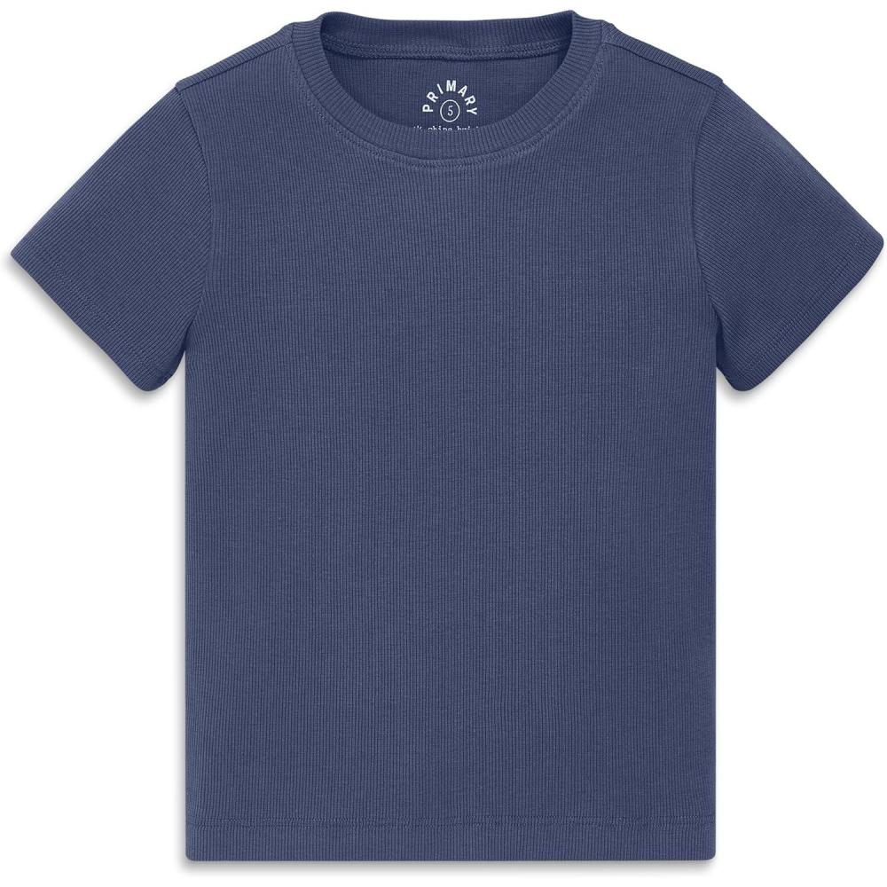 imagePrimary Kids Rib Tee Soft Stretch TShirtSunwashed Navy