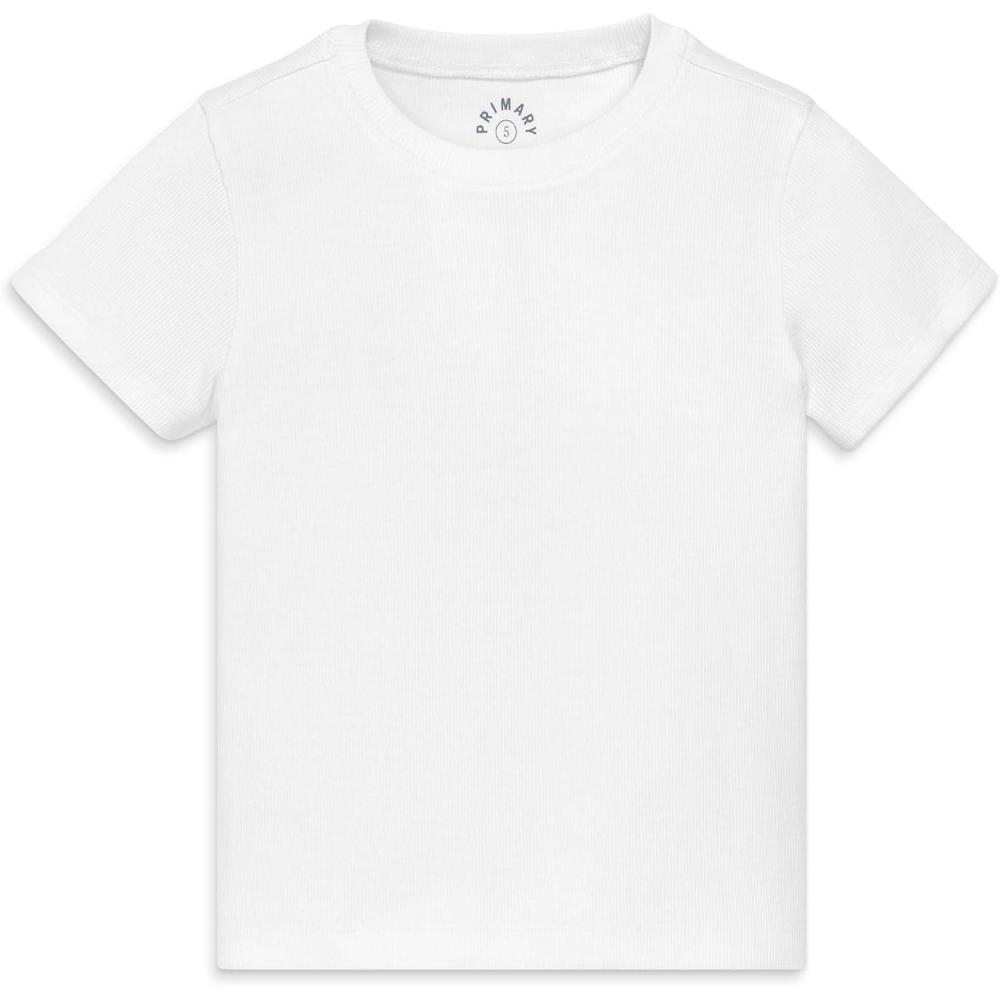 imagePrimary Kids Rib Tee Soft Stretch TShirtWhite