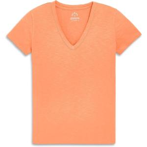Primary Adult Classic Slub V-Neck Tee, 100% Cotton T-Shirt (Women’s Fit)(Goldfish)