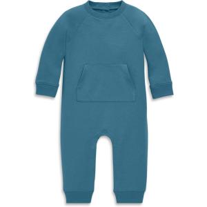 Primary Baby Sweatshirt Romper – Cozy Cotton One-Piece with Snap Legs(Slate Blue)
