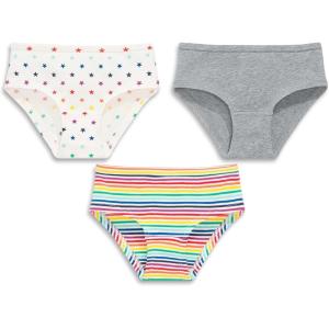 Primary Kids Bikini 3-pack, Soft Cotton Stretch Underwear(Sunburst Rainbow Mix)