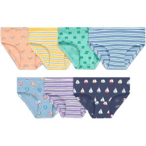Primary Kids Bikini 7-pack, Soft Cotton Stretch Underwear in Spring prints(Spring Mix)