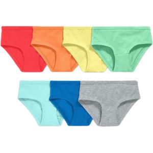 Primary Kids Bikini 7-pack, Soft Cotton Stretch Underwear(Rainbow Solid Mix)