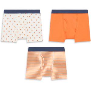 Primary Kids Boxer Brief 3-pack, Soft Cotton Stretch Boxer Briefs(Cantaloupe Mix)