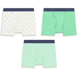 Primary Kids Boxer Brief 3-pack, Soft Cotton Stretch Boxer Briefs(Clover Mix)