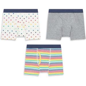 Primary Kids Boxer Brief 3-pack, Soft Cotton Stretch Boxer Briefs(Sunburst Rainbow Mix)