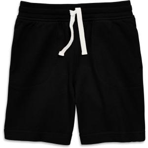 Primary Kids Gym Short, 100% Cotton Pull-On Shorts(Black)