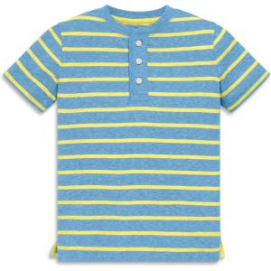 Primary Kids Heathered Stripe Henley Tee(Cornflower Banana Stripe)