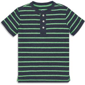 Primary Kids Heathered Stripe Henley Tee(Navy Clover Stripe)