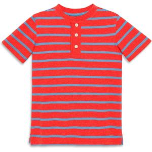 Primary Kids Heathered Stripe Henley Tee(Poppy Blueberry Stripe)