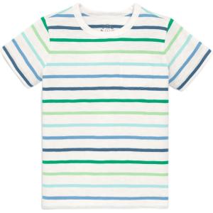 Primary Kids Multi Stripe Pocket Tee, Soft 100% Cotton T-Shirt(Cool Multi Stripe)