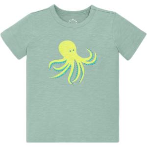 Primary Kids Octopus Graphic Tee, Soft 100% Cotton T-Shirt(Matcha Octopus)