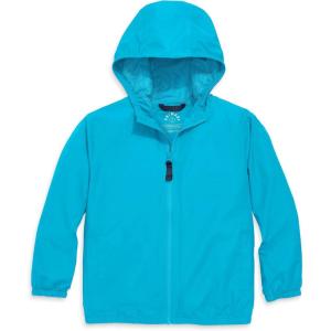 Primary Kids Packable Windbreaker, Lightweight Water-Resistant Jacket(Sea)