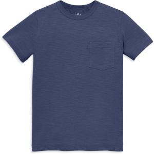 Primary Kids Pocket Tee, Soft 100% Cotton T-Shirt(Sunwashed Navy)