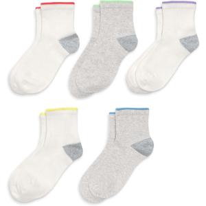 Primary Kids Rainbow Quarter Socks, 5-Pack