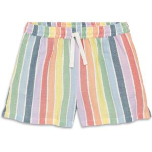 Primary Kids Rainbow Stripe Gauze Beach Shorts, 100% Cotton Pull-On Shorts