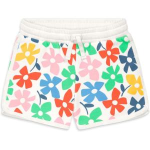 Primary Kids Recess Shorts in Rainbow Blooms, 100% Cotton Pull-On Shorts