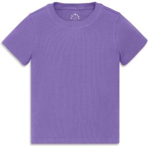 Primary Kids Rib Tee, Soft Stretch T-Shirt(Violet)