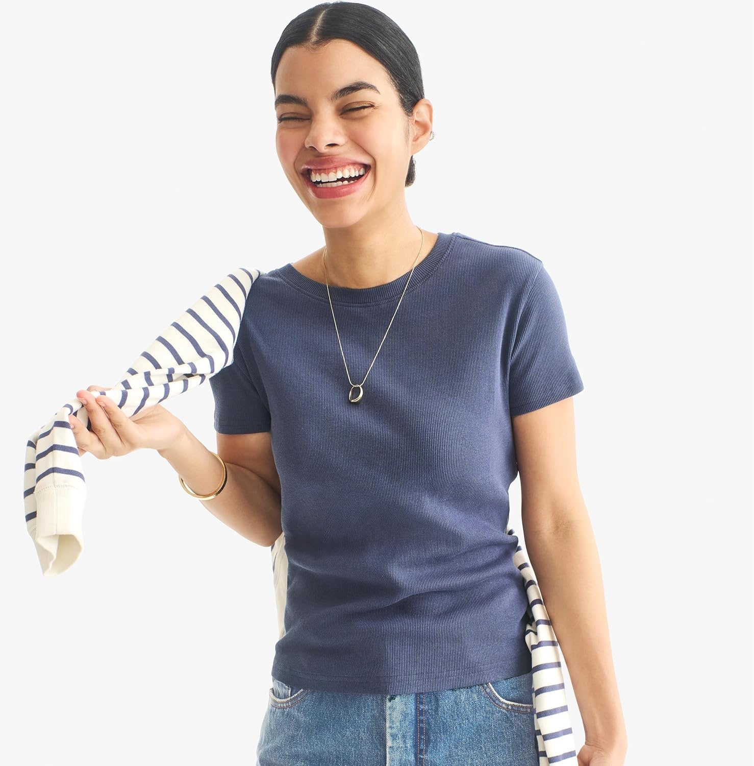 imagePrimary Adult Rib Tee Stretchy TShirt Womens FitButtercup