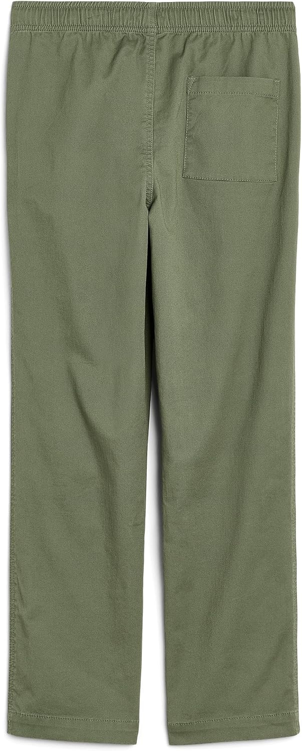 image:imagePrimary Kids Stretch Chino Drawstring Pant Soft Stretch Cotton PullOn Elastic waist with side pocketsOlive