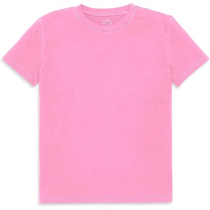 Primary Adult Easy Crewneck Tee, 100% Cotton T-Shirt (Women’s Fit)(Garement Dye Pink Lemonade)