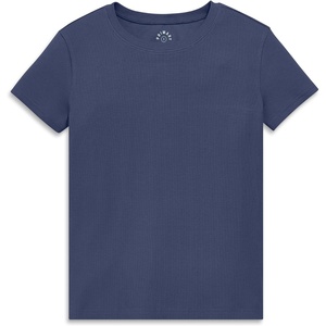 Primary Adult Rib Tee, Stretchy T-Shirt (Women’s Fit)(Sunwashed Navy)