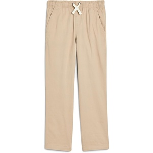 Primary Kids Stretch Chino Drawstring Pant, Soft Stretch Cotton Pull-On | Elastic waist with side pockets(Light Khaki)