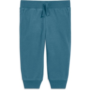 Primary Baby Jogger Sweatpant, Soft French Terry Pull-On Pants for Babies & Toddlers, Comfy Everyday Fit with Decorative Drawstring (Slate Blue, Size 6 Months)